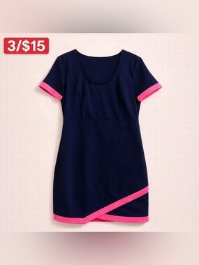 Nicki Minaj Navy Pink Trim Short Sleeve Dress XXL